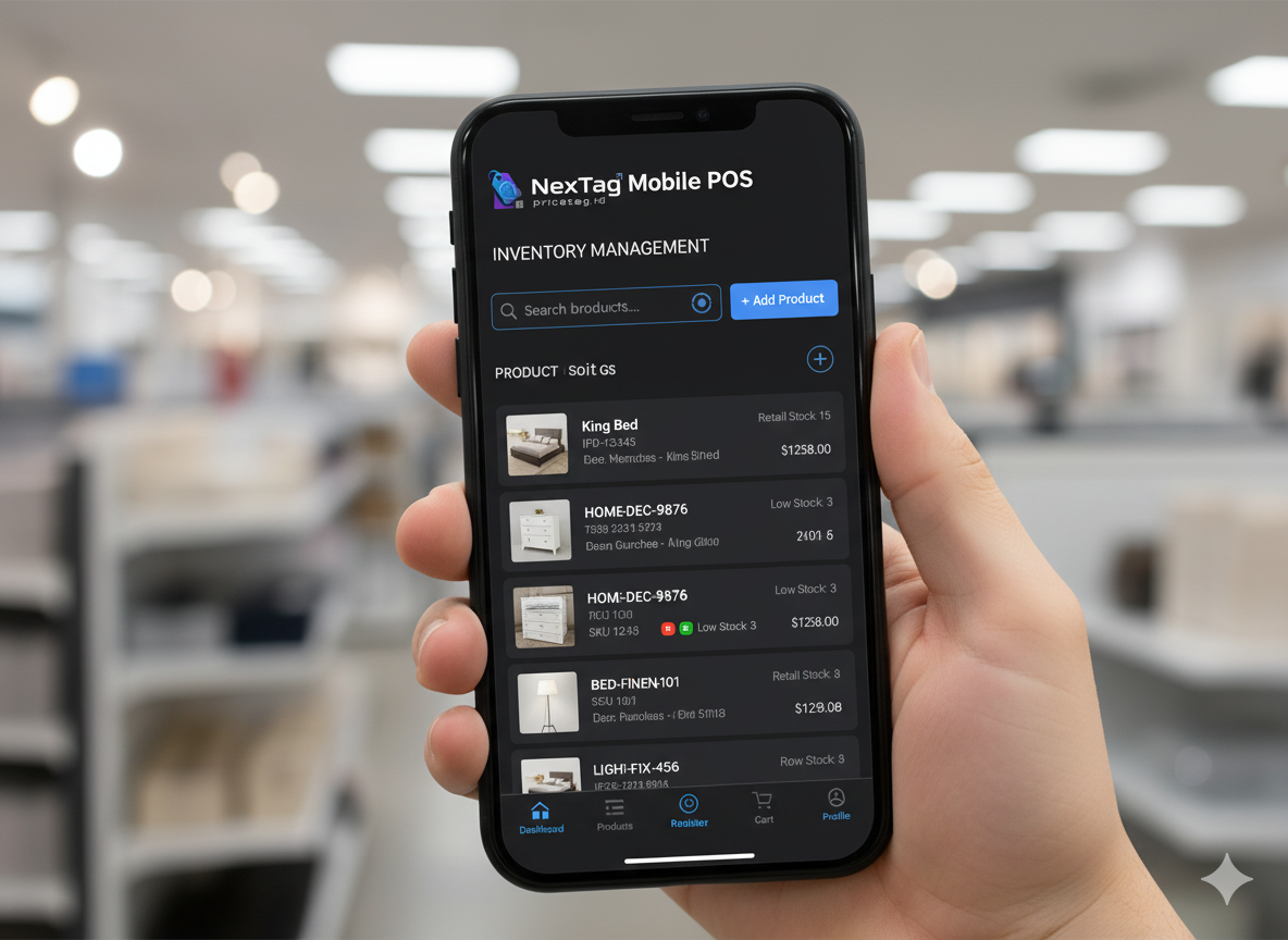 Retailer using the Mobile POS App